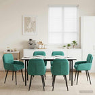 Eettafelstoelen 6 pcs fluweel Turquoise 59 x 59,5 x 90 cm