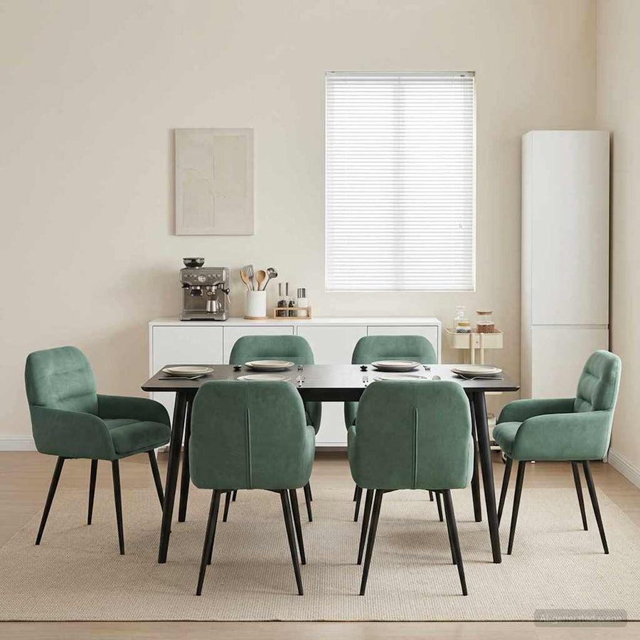 Eettafelstoelen 6 pcs fluweel Zeegroen 59 x 59,5 x 90 cm