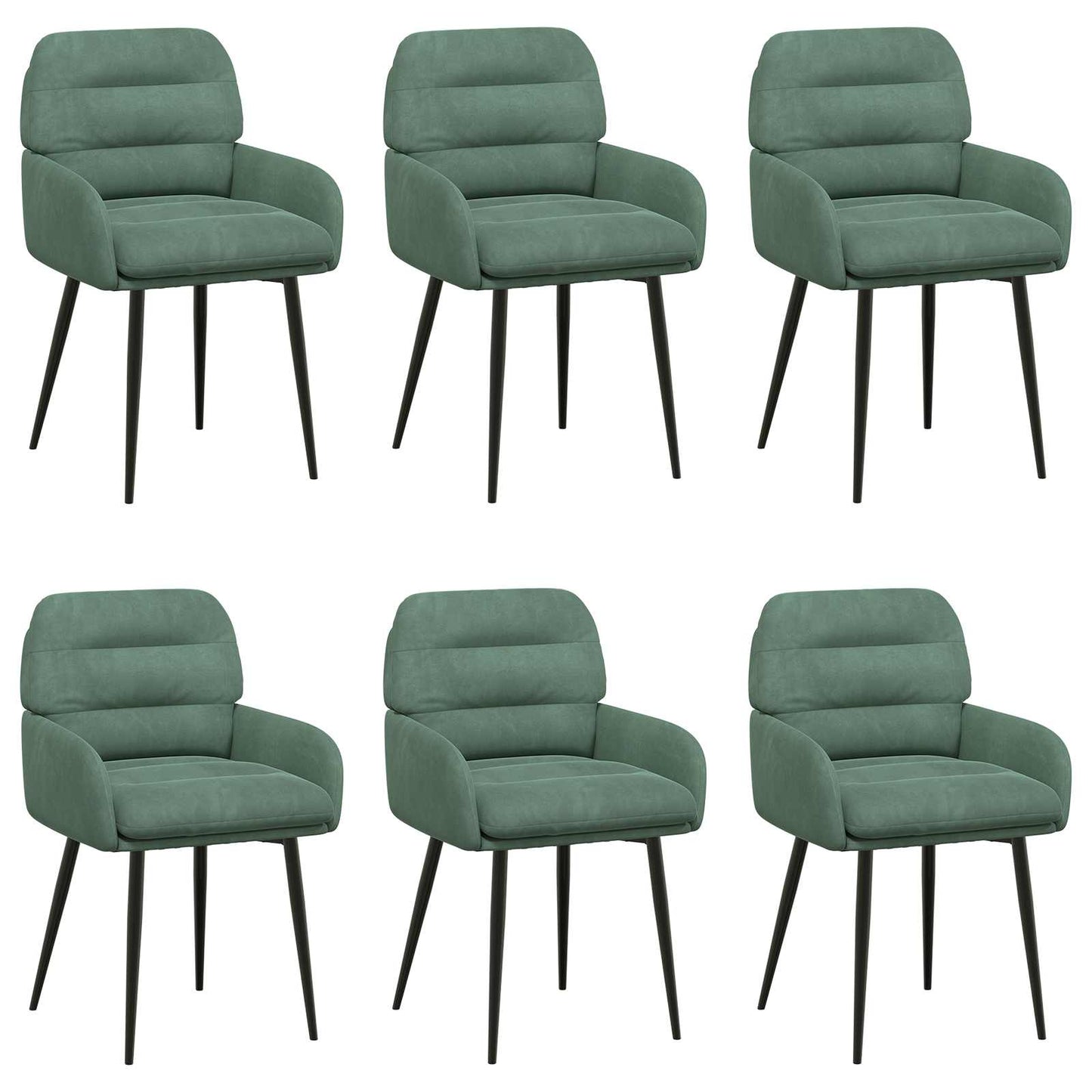 Eettafelstoelen 6 pcs fluweel Zeegroen 59 x 59,5 x 90 cm