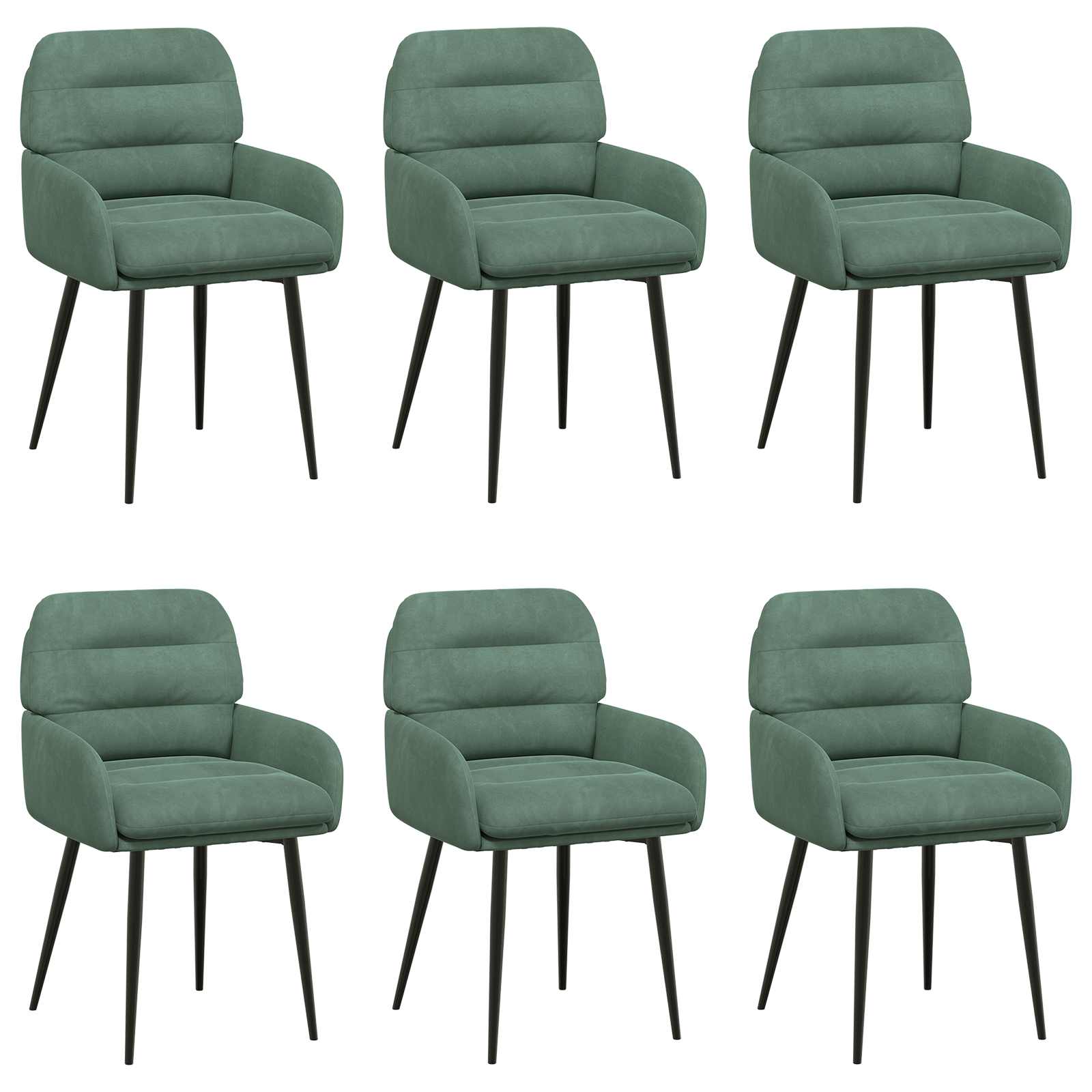 Eettafelstoelen 6 pcs fluweel Zeegroen 59 x 59,5 x 90 cm