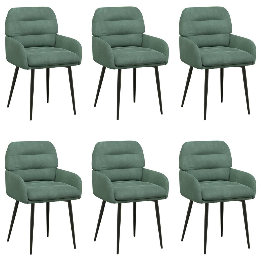 Eettafelstoelen 6 pcs fluweel Zeegroen 59 x 59,5 x 90 cm