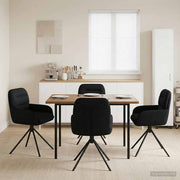 Eetstoelen 4 stuks draaibaar kunstleer zwart