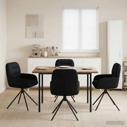 Draai Eetstoelen 4 pcs Kunstleer Zwart 59 x 59,5 x 90 cm
