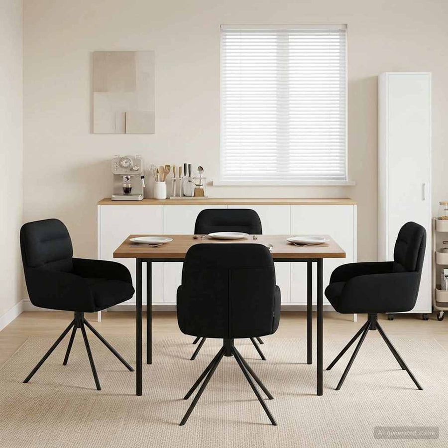 Draai Eetstoelen 4 pcs Kunstleer Zwart 59 x 59,5 x 90 cm