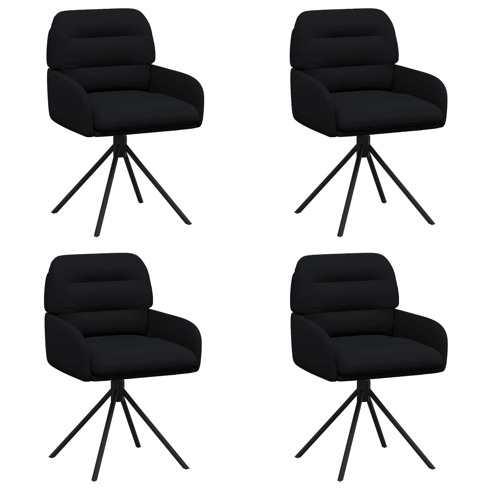 Draai Eetstoelen 4 pcs Kunstleer Zwart 59 x 59,5 x 90 cm