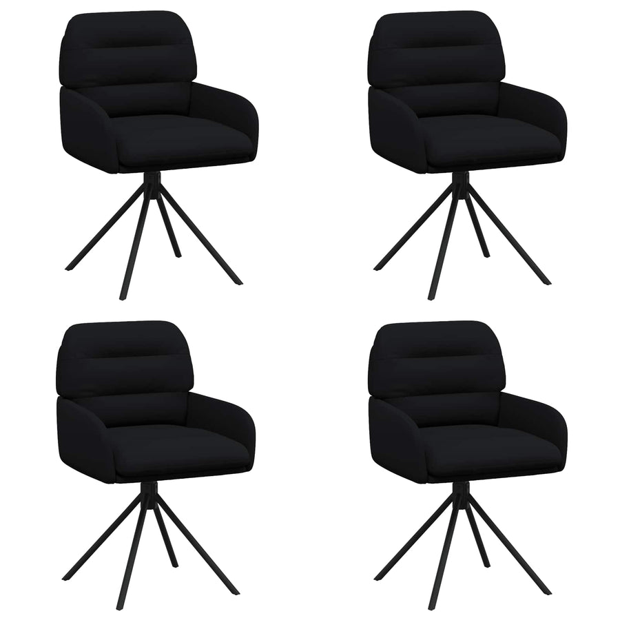 Draai Eetstoelen 4 pcs Kunstleer Zwart 59 x 59,5 x 90 cm