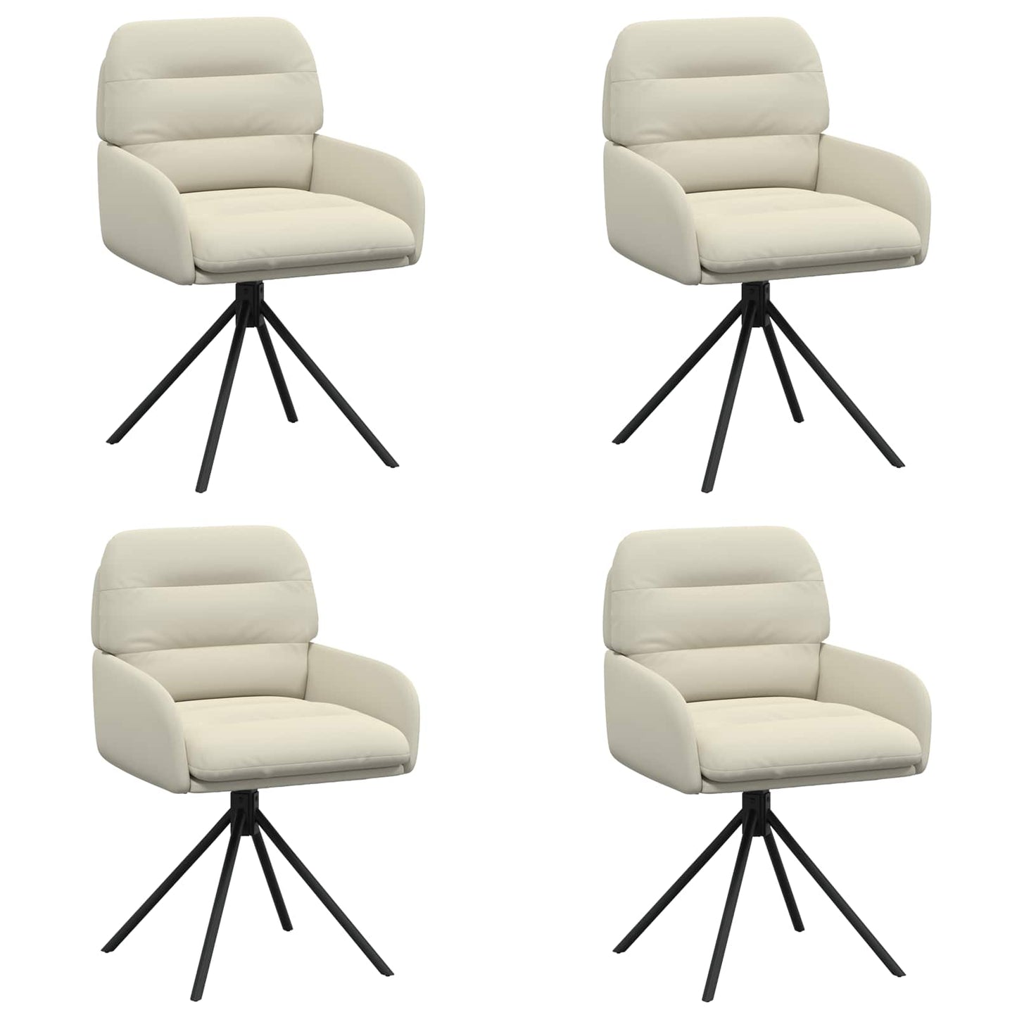 Draai Eetstoelen 4 pcs Kunstleer Crèmekleurig 59 x 59,5 x 90 cm