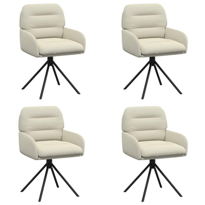 Draai Eetstoelen 4 pcs Kunstleer Crèmekleurig 59 x 59,5 x 90 cm