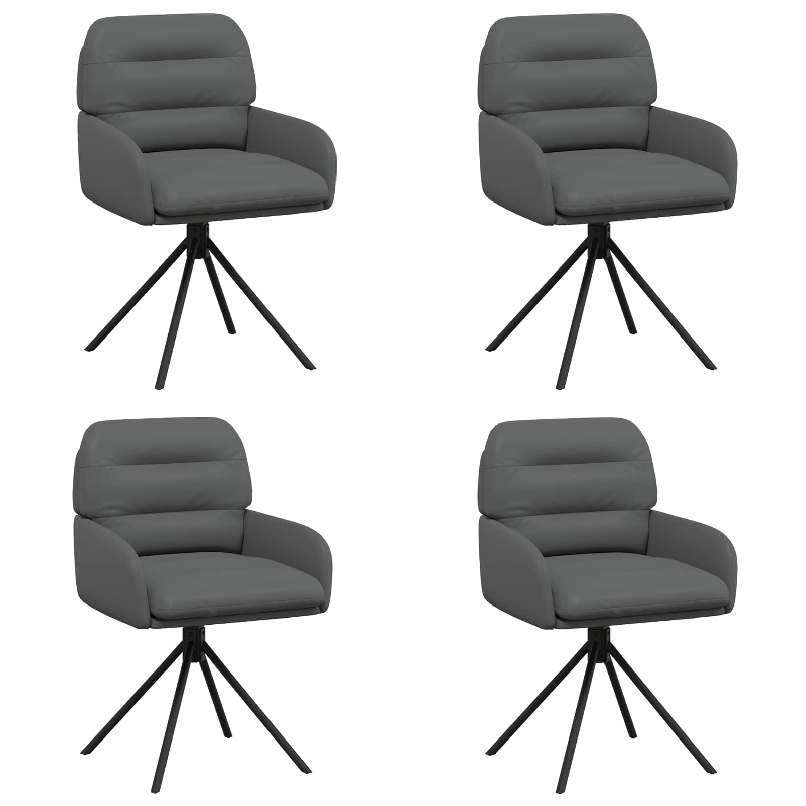 Draai Eetstoelen 4 pcs Kunstleer Grijs 59 x 59,5 x 90 cm