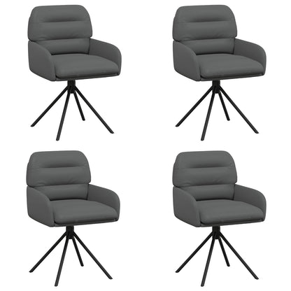 Draai Eetstoelen 4 pcs Kunstleer Grijs 59 x 59,5 x 90 cm
