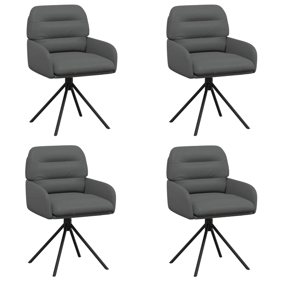 Draai Eetstoelen 4 pcs Kunstleer Grijs 59 x 59,5 x 90 cm
