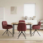 Eetkamerstoelen draaibaar kunstleer wijnrood 4 stuks 59x59,5x90 cm