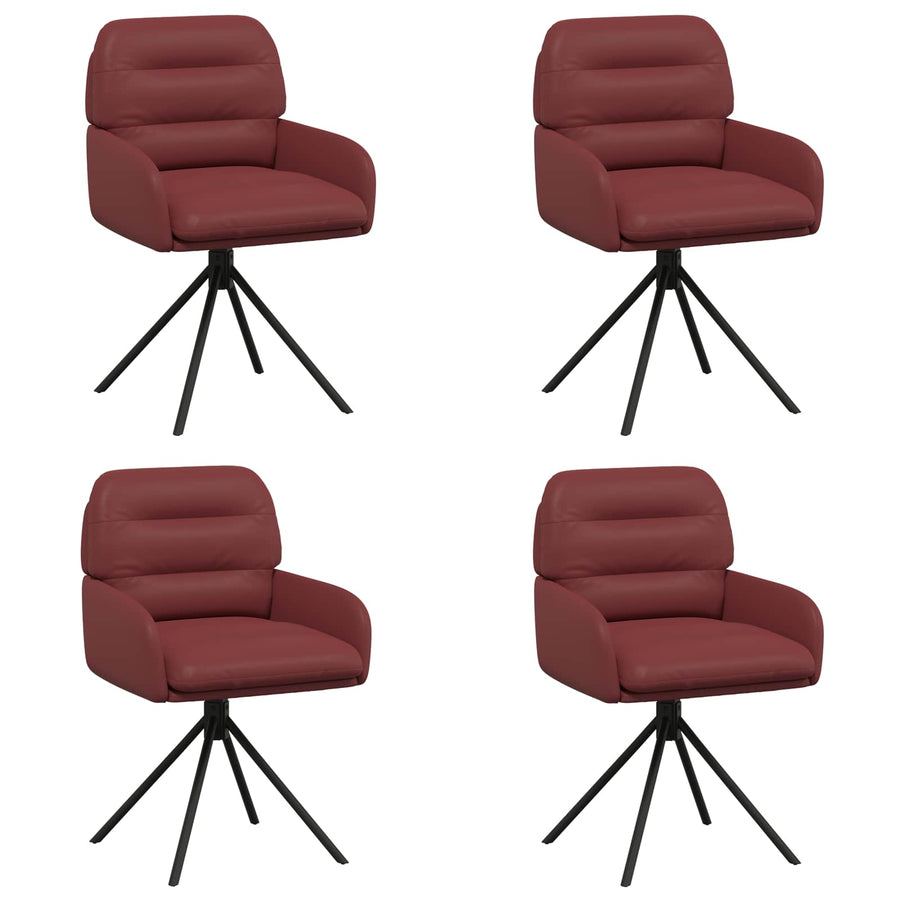 Draai Eetstoelen 4 pcs Kunstleer Wijnrood 59 x 59,5 x 90 cm