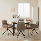 Draai Eetstoelen 4 pcs Kunstleer Cappuccino 59 x 59,5 x 90 cm