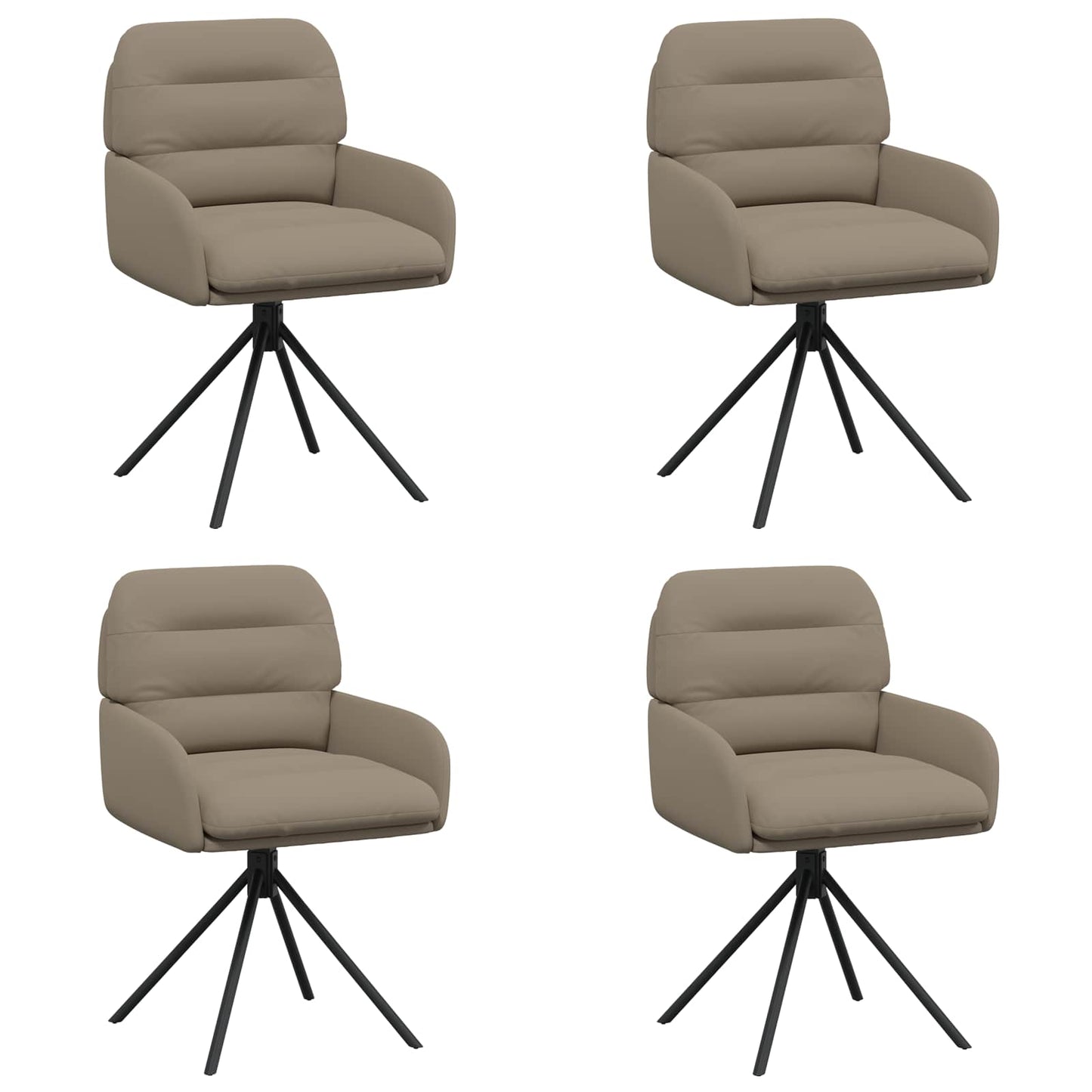 Draai Eetstoelen 4 pcs Kunstleer Cappuccino 59 x 59,5 x 90 cm