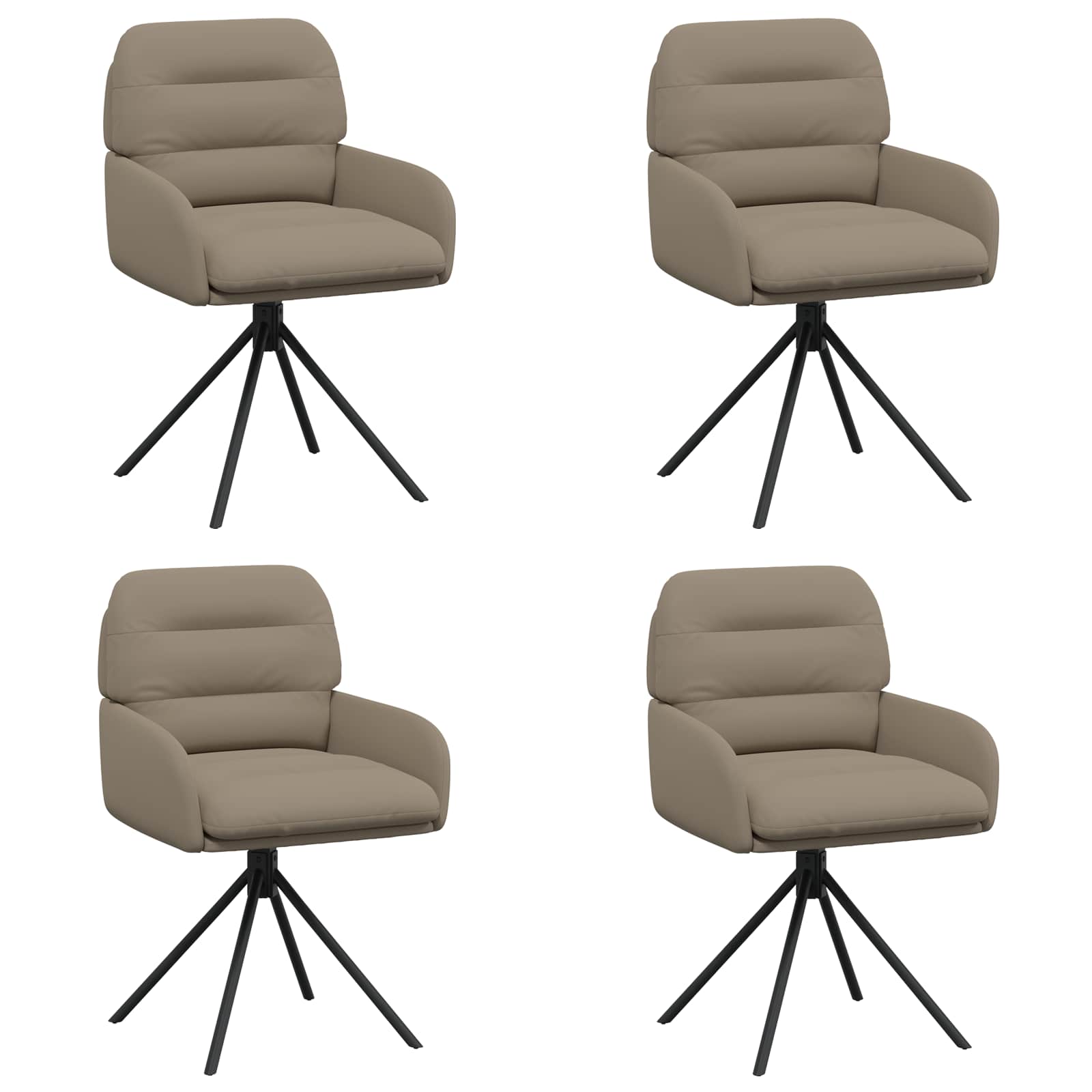 Draai Eetstoelen 4 pcs Kunstleer Cappuccino 59 x 59,5 x 90 cm