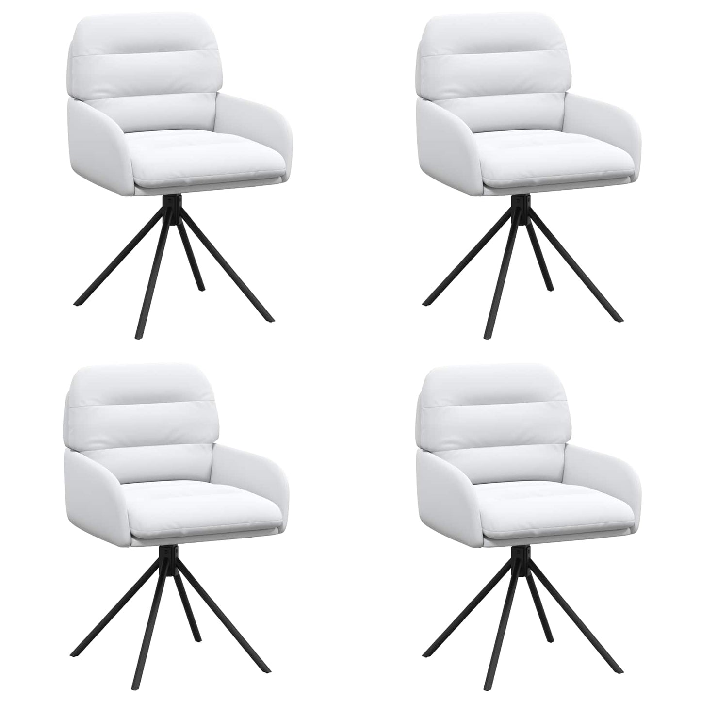 Draai Eetstoelen 4 pcs Kunstleer Wit 59 x 59,5 x 90 cm