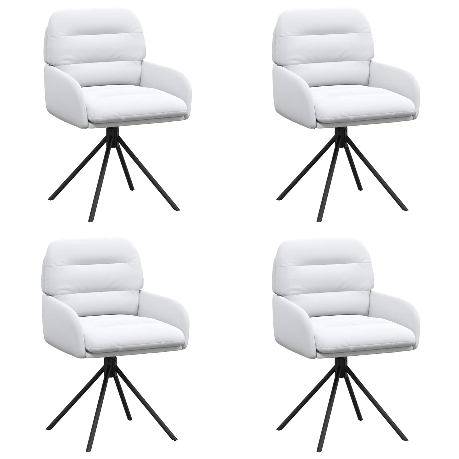 Draai Eetstoelen 4 pcs Kunstleer Wit 59 x 59,5 x 90 cm