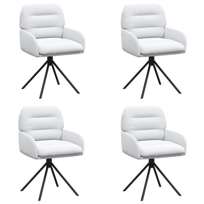 Draai Eetstoelen 4 pcs Kunstleer Wit 59 x 59,5 x 90 cm