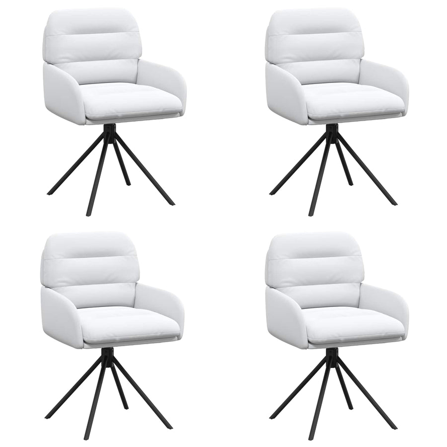 Draai Eetstoelen 4 pcs Kunstleer Wit 59 x 59,5 x 90 cm