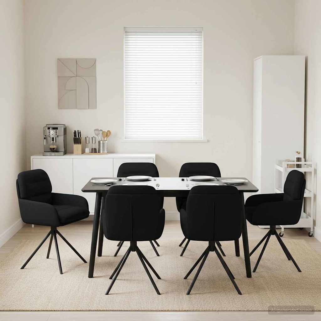 Draai Eetstoelen 6 pcs Kunstleer Zwart 59 x 59,5 x 90 cm