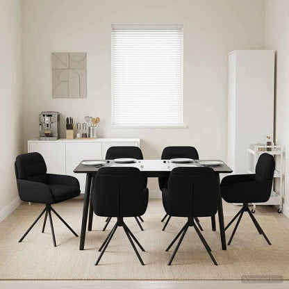 Draai Eetstoelen 6 pcs Kunstleer Zwart 59 x 59,5 x 90 cm