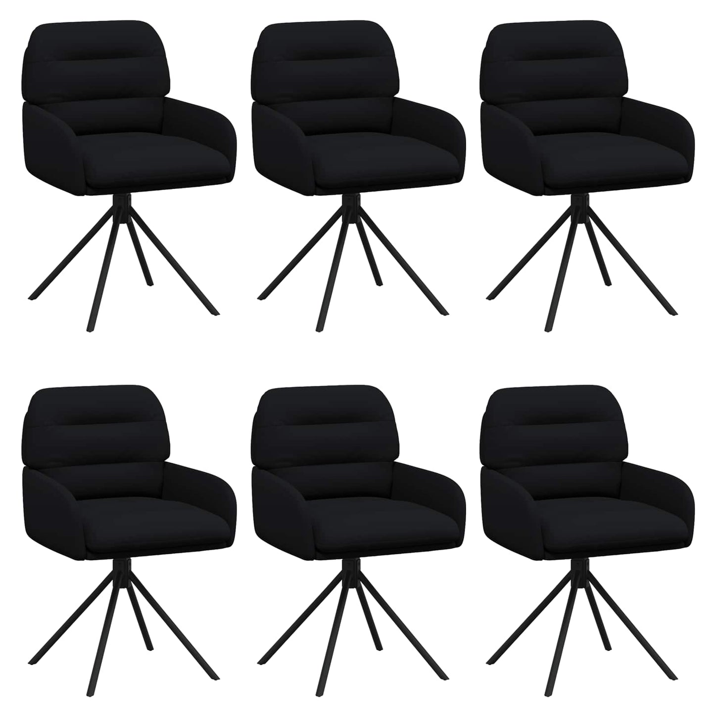 Draai Eetstoelen 6 pcs Kunstleer Zwart 59 x 59,5 x 90 cm