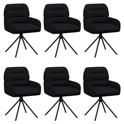 Draai Eetstoelen 6 pcs Kunstleer Zwart 59 x 59,5 x 90 cm
