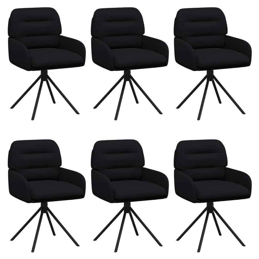Draai Eetstoelen 6 pcs Kunstleer Zwart 59 x 59,5 x 90 cm