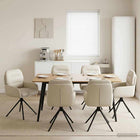 Draai Eetstoelen 6 pcs Kunstleer Crèmekleurig 59 x 59,5 x 90 cm