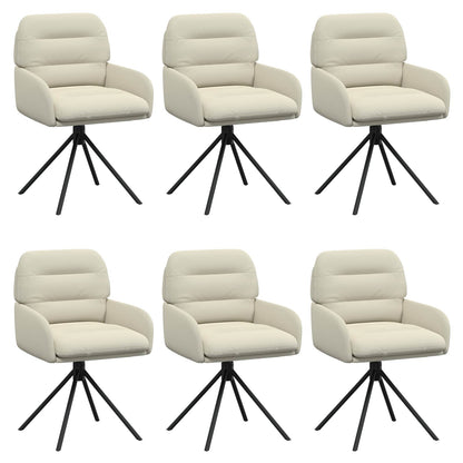 Draai Eetstoelen 6 pcs Kunstleer Crèmekleurig 59 x 59,5 x 90 cm