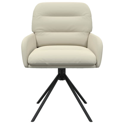 Draai Eetstoelen 6 pcs Kunstleer Crèmekleurig 59 x 59,5 x 90 cm