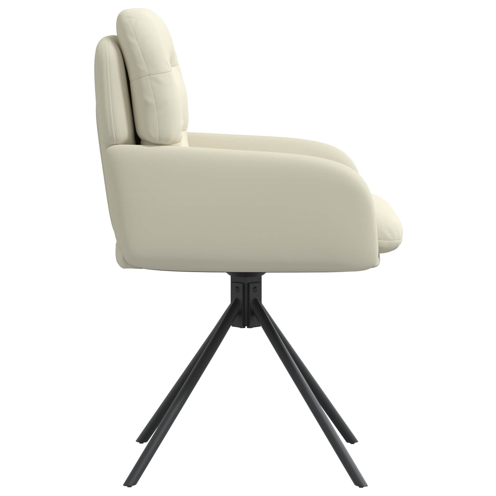 Draai Eetstoelen 6 pcs Kunstleer Crèmekleurig 59 x 59,5 x 90 cm