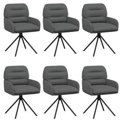 Draai Eetstoelen 6 pcs Kunstleer Grijs 59 x 59,5 x 90 cm