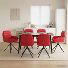 Draai Eetstoelen 6 pcs Kunstleer Rood 59 x 59,5 x 90 cm