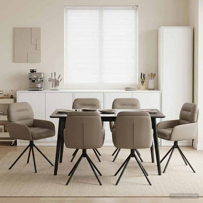 Draai Eetstoelen 6 pcs Kunstleer Cappuccino 59 x 59,5 x 90 cm
