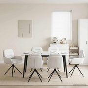 Draaistoelen eetkamer kunstleer wit 6 stuks 59x59.5x90 cm