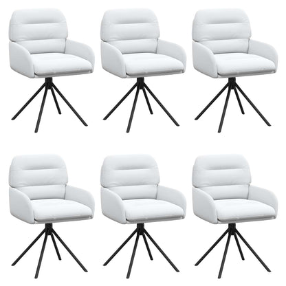 Draai Eetstoelen 6 pcs Kunstleer Wit 59 x 59,5 x 90 cm