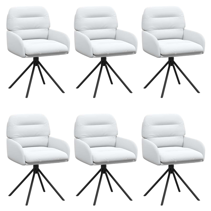 Draai Eetstoelen 6 pcs Kunstleer Wit 59 x 59,5 x 90 cm