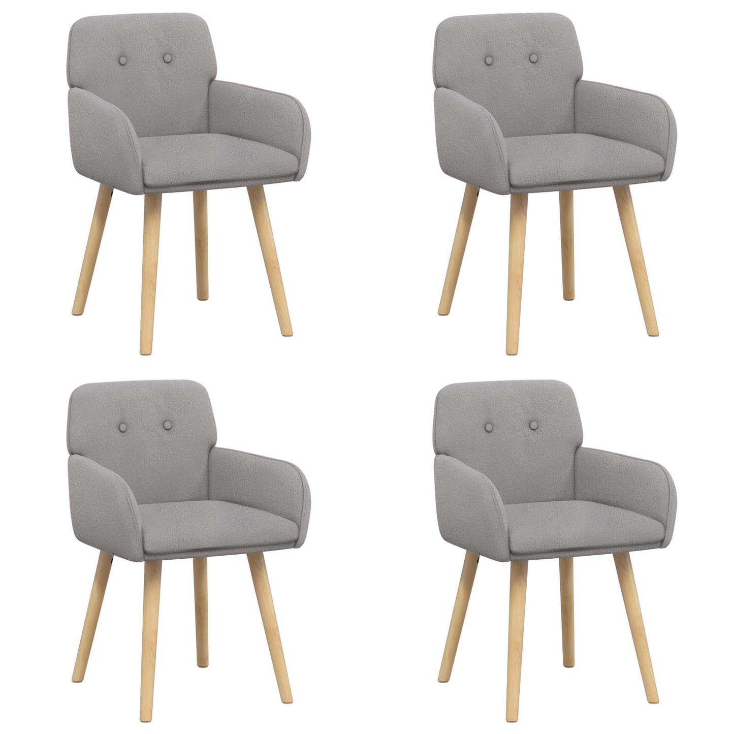 Eettafelstoelen 4 pcs Bouclé Lichtgrijs 59 x 57 x 85 cm