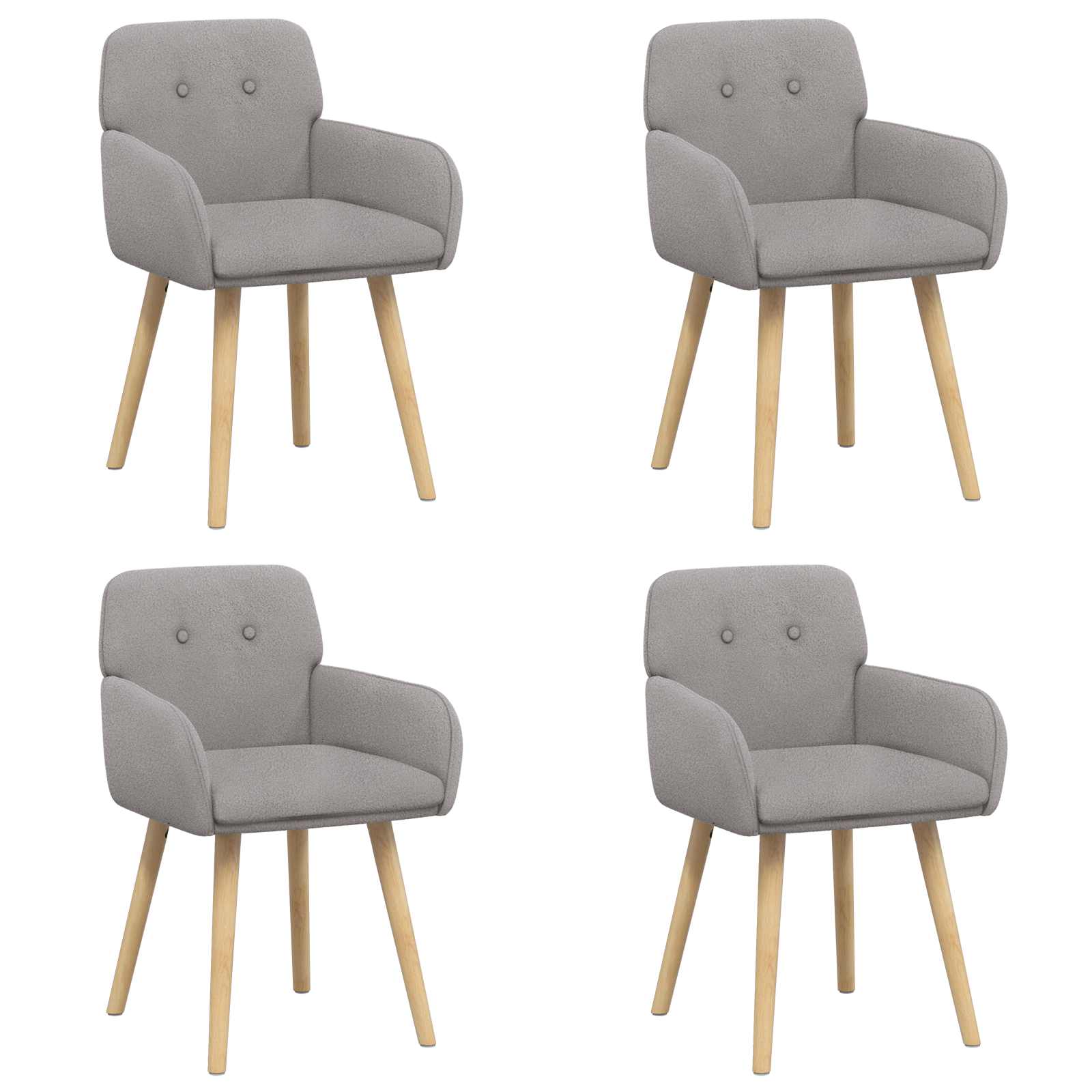 Eettafelstoelen 4 pcs Bouclé Lichtgrijs 59 x 57 x 85 cm