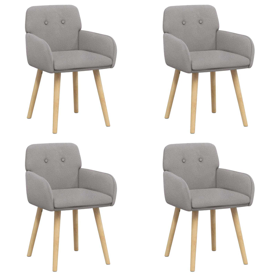 Eettafelstoelen 4 pcs Bouclé Lichtgrijs 59 x 57 x 85 cm