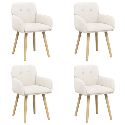 Eettafelstoelen 4 pcs Bouclé Crèmekleurig 59 x 57 x 85 cm