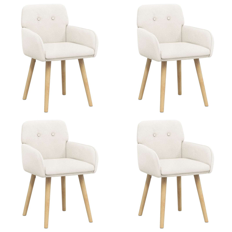 Eettafelstoelen 4 pcs Bouclé Crèmekleurig 59 x 57 x 85 cm