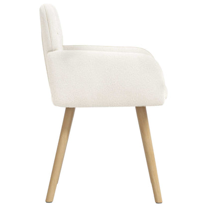 Eettafelstoelen 4 pcs Bouclé Crèmekleurig 59 x 57 x 85 cm