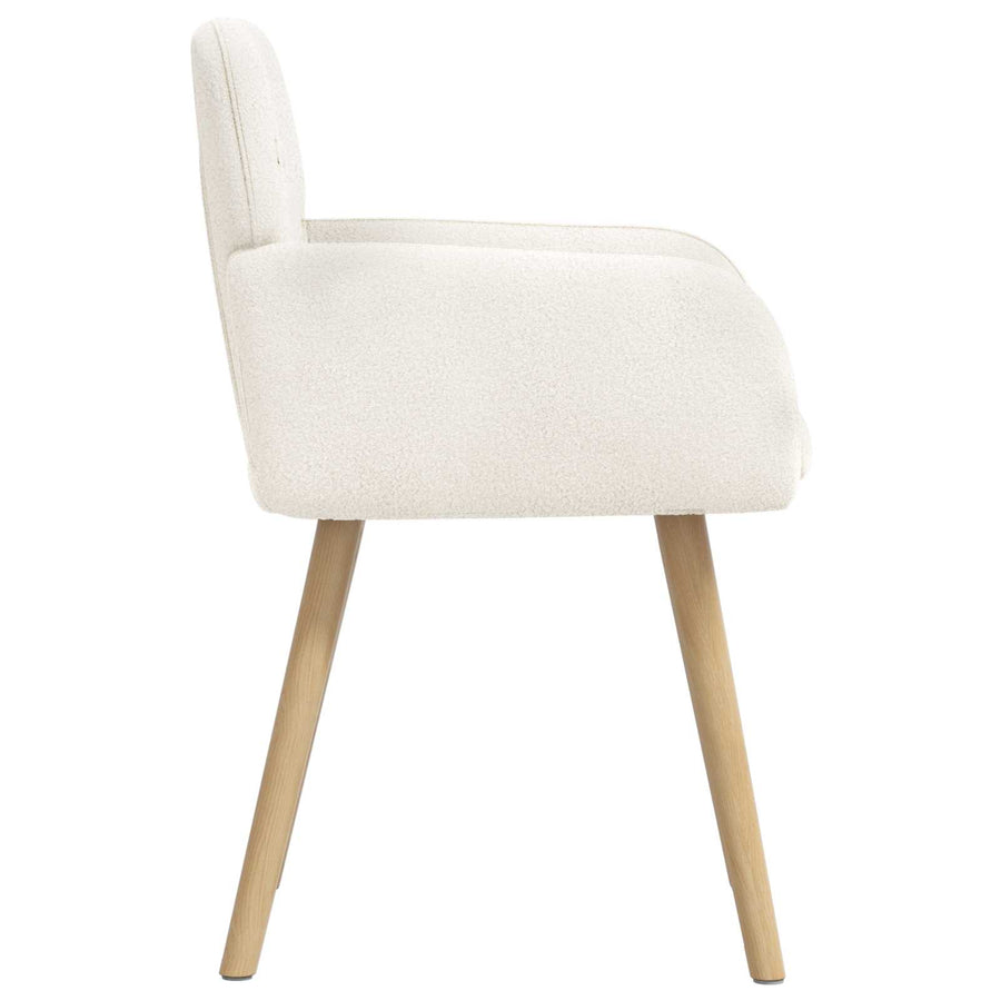 Eettafelstoelen 4 pcs Bouclé Crèmekleurig 59 x 57 x 85 cm
