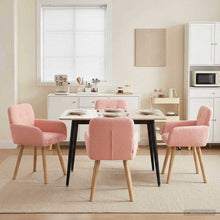 Eettafelstoelen 4 pcs Bouclé Roze 59 x 57 x 85 cm