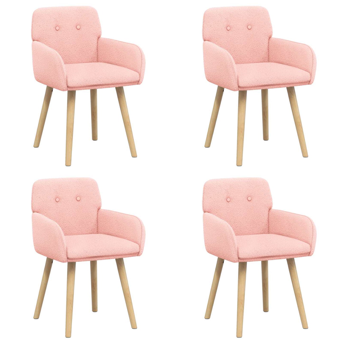 Eettafelstoelen 4 pcs Bouclé Roze 59 x 57 x 85 cm