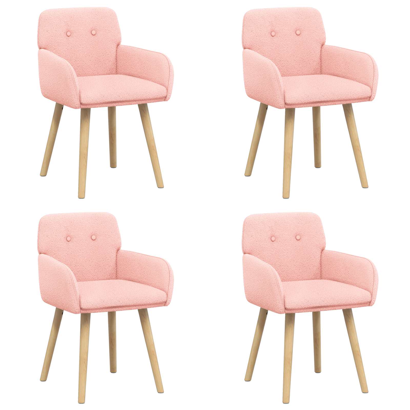 Eettafelstoelen 4 pcs Bouclé Roze 59 x 57 x 85 cm