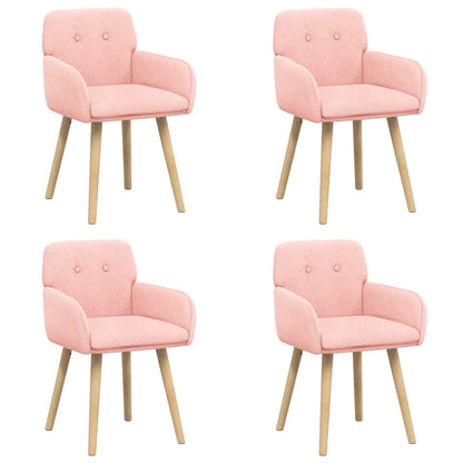 Eettafelstoelen 4 pcs Bouclé Roze 59 x 57 x 85 cm